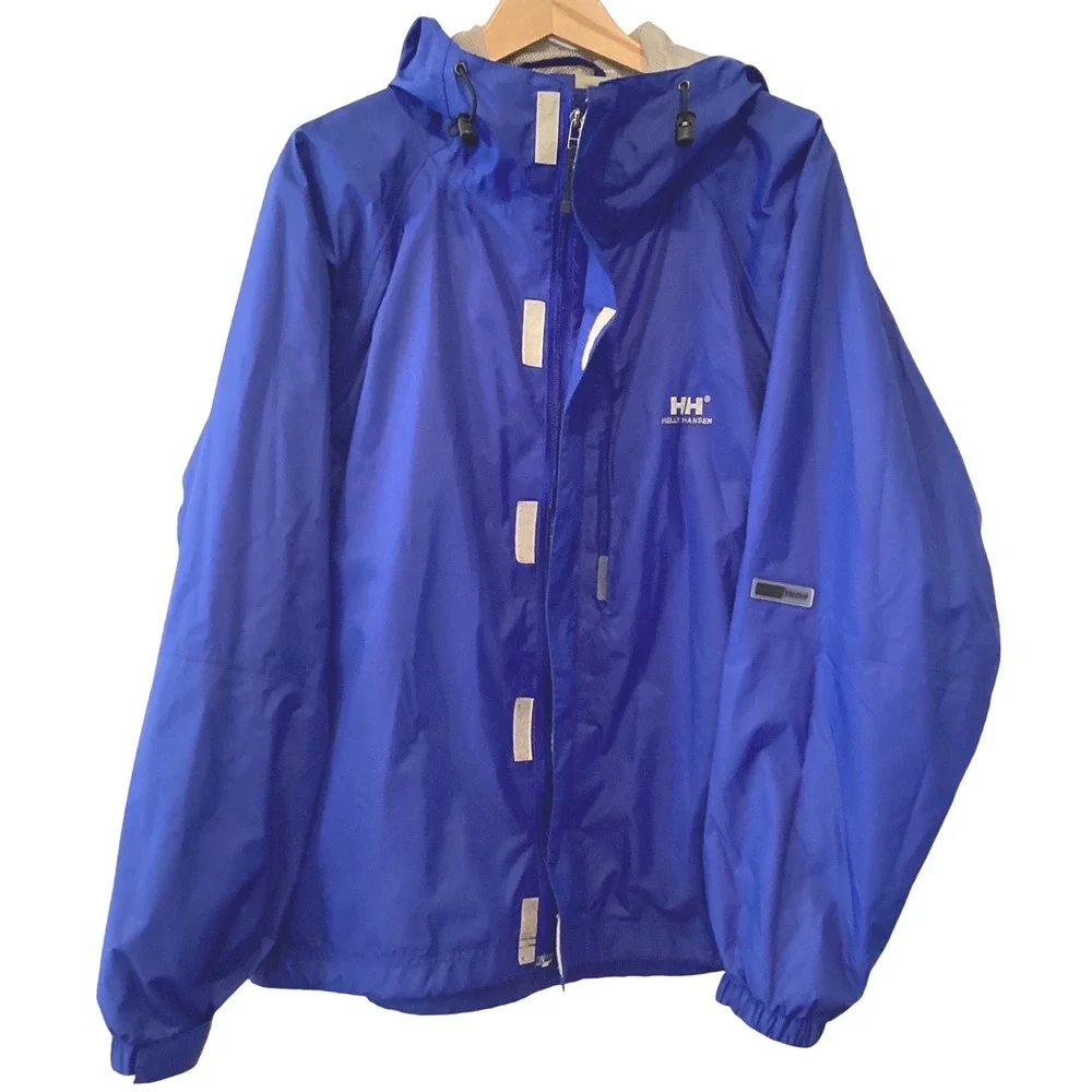 Helly‎ Hansen Helly Tech 3 Ski Rain Sailing Jacket Blue Waterproof Hood Medium